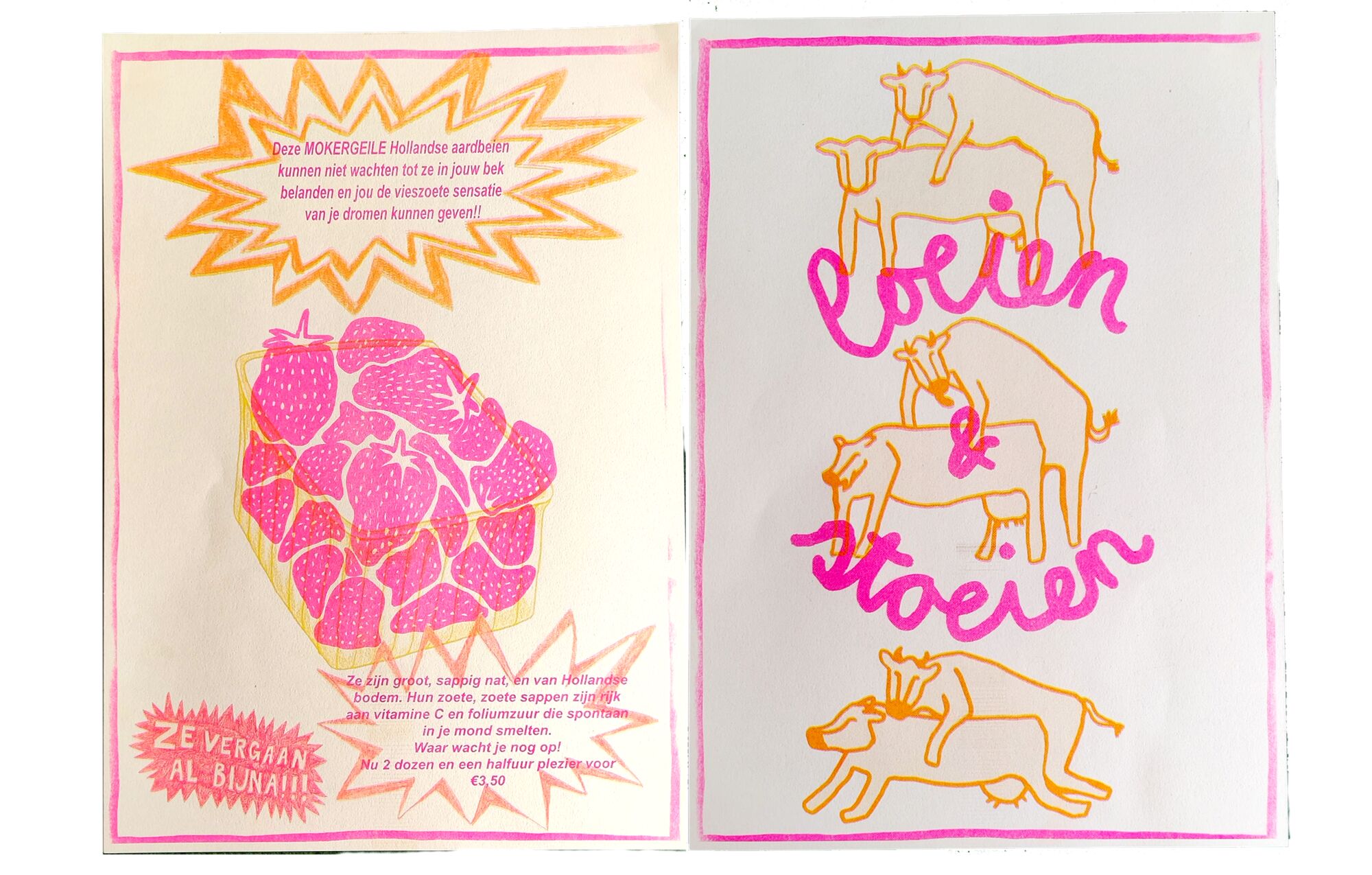Riso posters over lente en lust – Riso posters on spring and sex